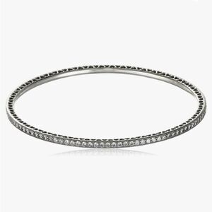Pandora ALE 925 Oval Bangle Bracelet Twinkling Forever, Clear Cubic Zirconia